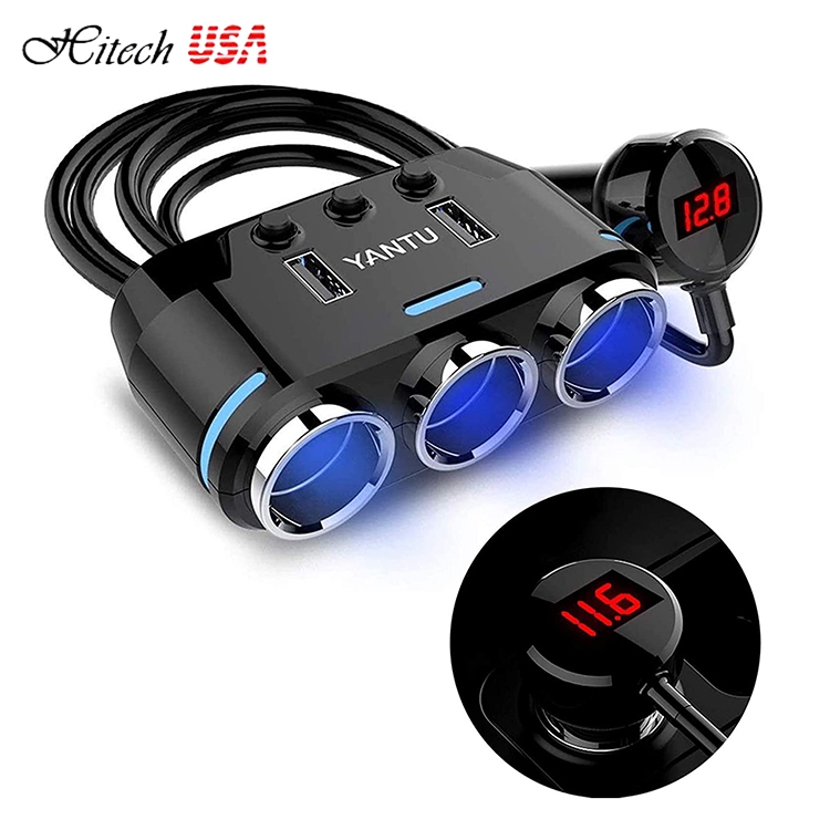 Bộ Chuyển Đổi YANTU 3 Ổ Cắm Với Màn Hình LED Hiển Thị Điện Áp Kép