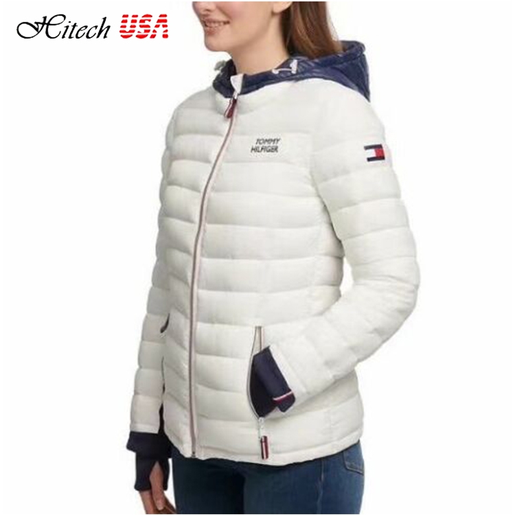 Áo Khoác Tommy Hilfiger Màu Trắng Có Mũ