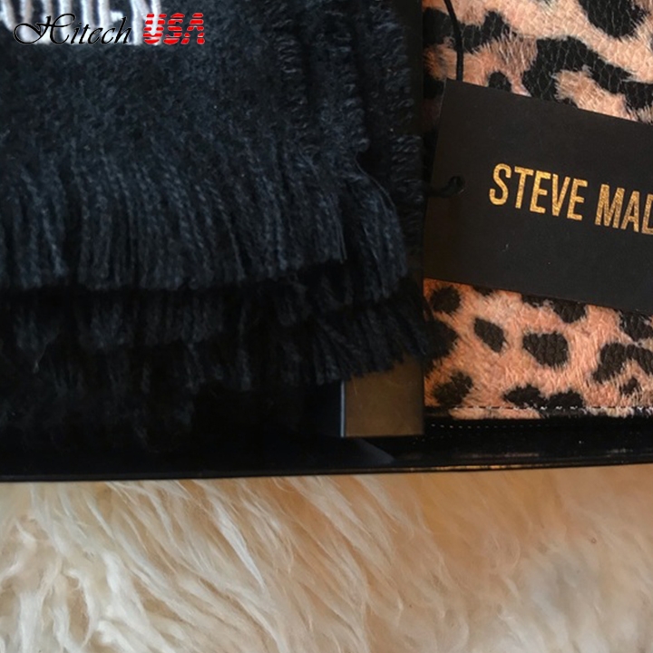 Steve Madden Set, Black Scarf And Leopard Wallet