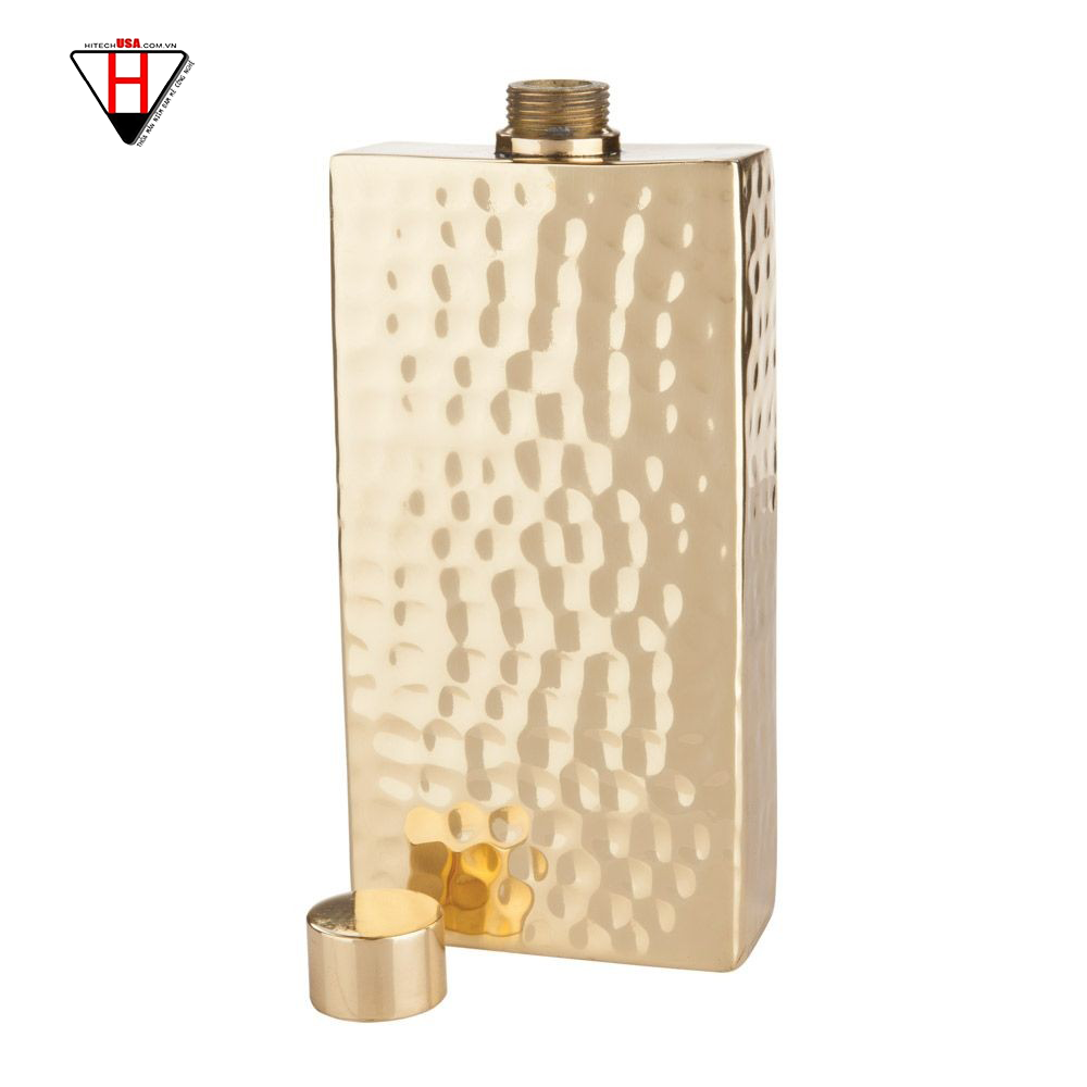 Bình đựng rượu Viski Belmont Hammered Brass Flask