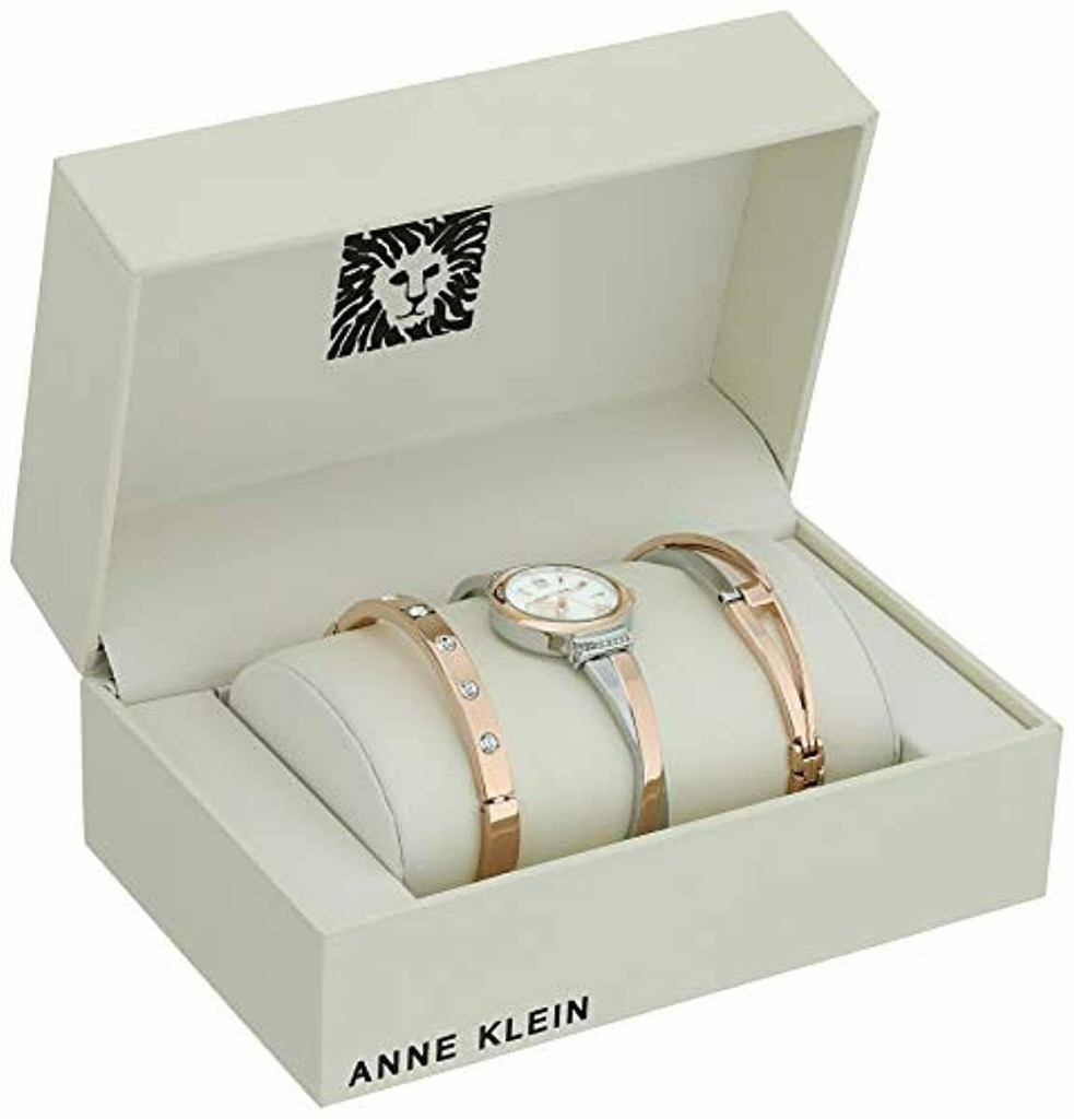 Set Đồng hồ đeo tay và vòng tay cho nữ Anne Klein Women's Swarovski Crystal Accented Rose Gold