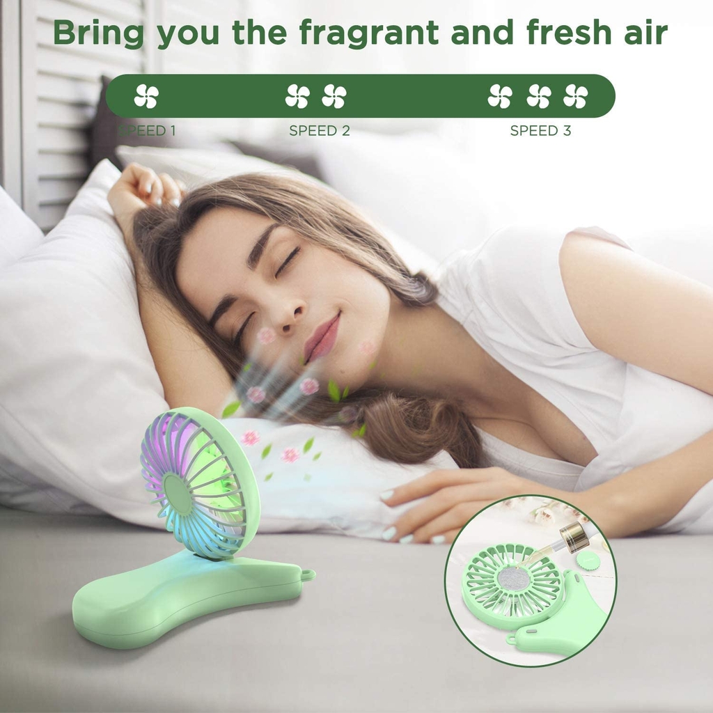 Quạt cá nhân rảnh tay OUTXE với ánh sáng nhiều màu 3350mAh