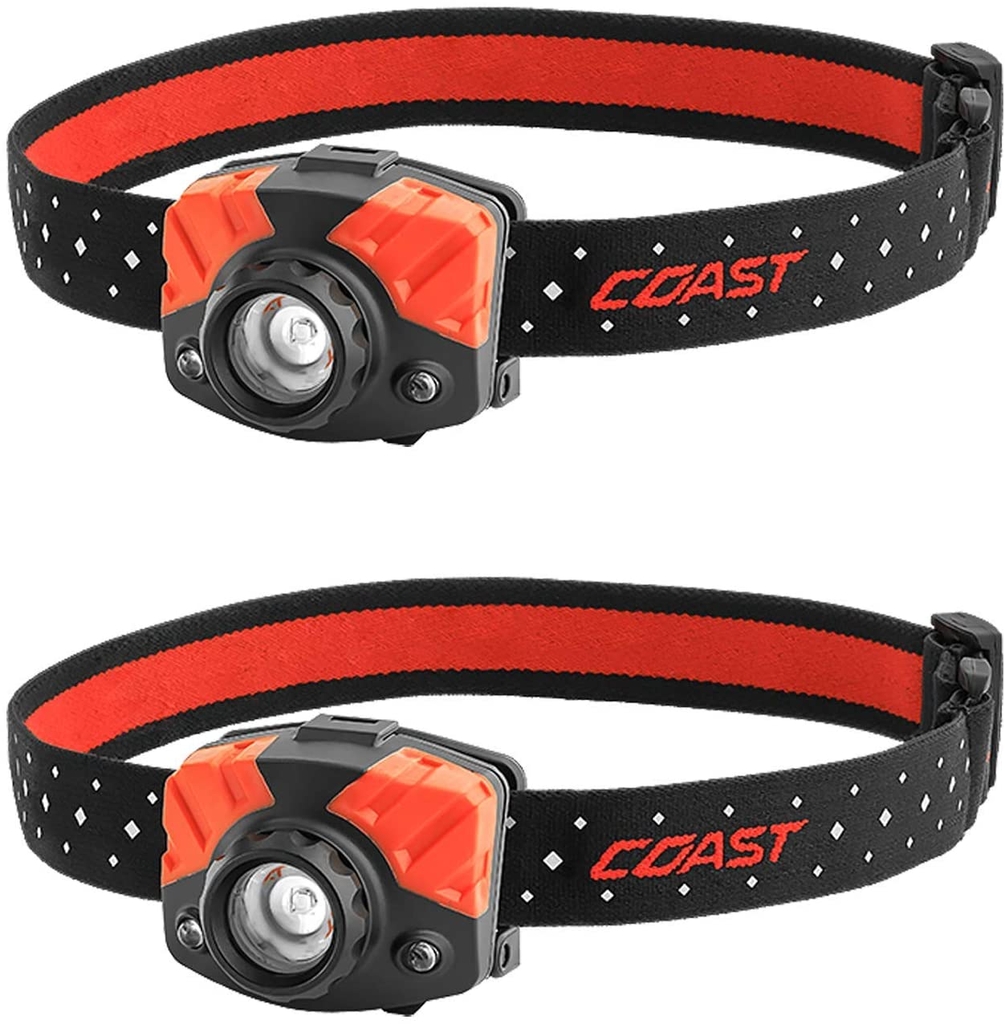 Đèn đeo trán Coast Tri-color Focusing Headlamps 405 lumens, pack 2