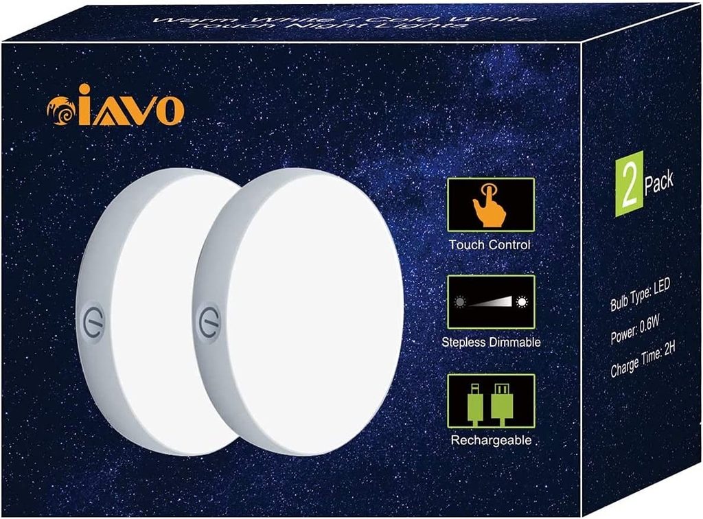 Đèn gắn tủ IAVO Warm White / Cold White Touch Night Lights