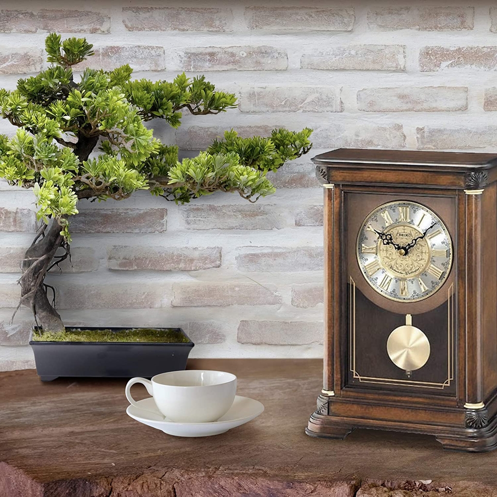 Đồng hồ thanh lịch truyền thống với con lắc và chuông Seiko Mizuki Mantel Clock
