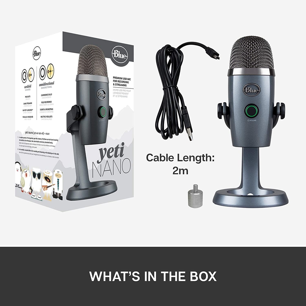 Mic thu âm cao cấp Blue Yeti Nano Premium USB Microphone