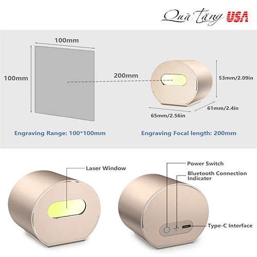 Máy khắc laser mini Compact Laser Engraver Machine, LaserPecker Mini Desktop Laser