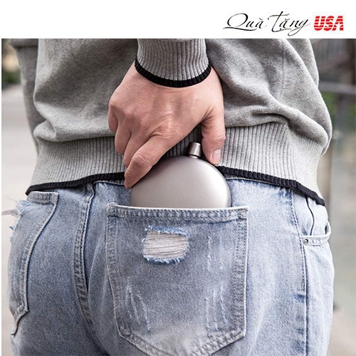 Bình đựng rượu mạnh cao cấp Hip Flask, 304 Stainless Steel Pure Titanium Hip Flask, White Wine Whiskey