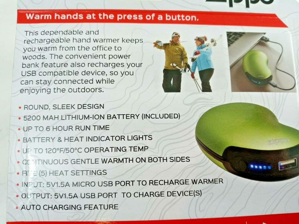 Máy sưởi tay kèm pin dự phòng Zippo 40485