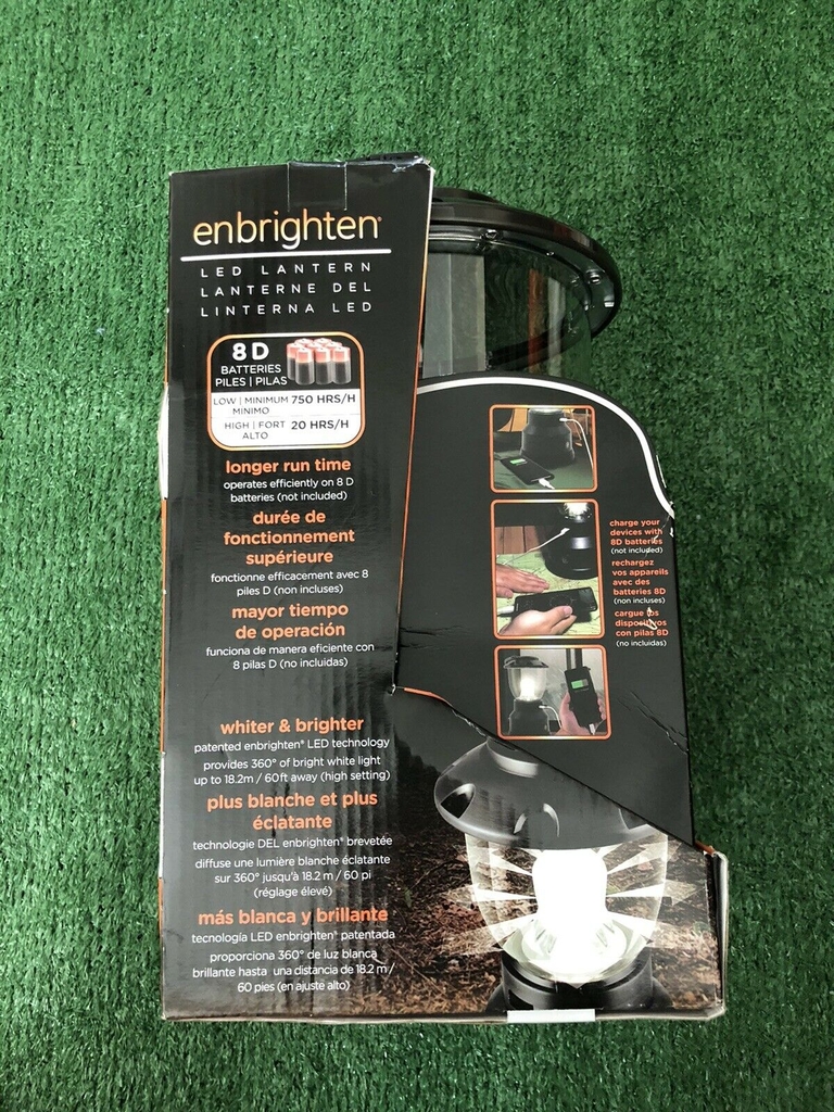 Đèn bão Enbrighten LED Camping/Emergency Lantern, USB, Batt Powered, 800 Lumen