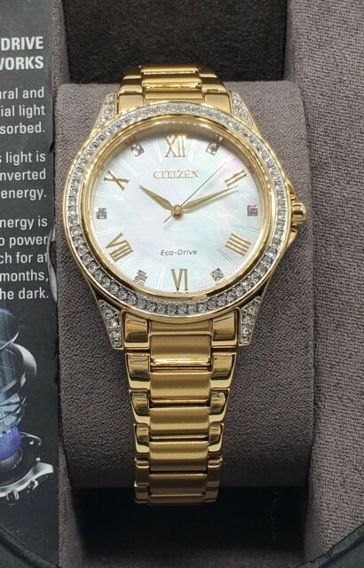 Đồng hồ đeo tay cho nữ Citizen Eco-drive Crystal Accent Gold Tone Watch