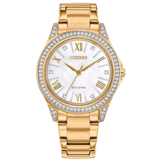 Đồng hồ đeo tay cho nữ Citizen Eco-drive Crystal Accent Gold Tone Watch