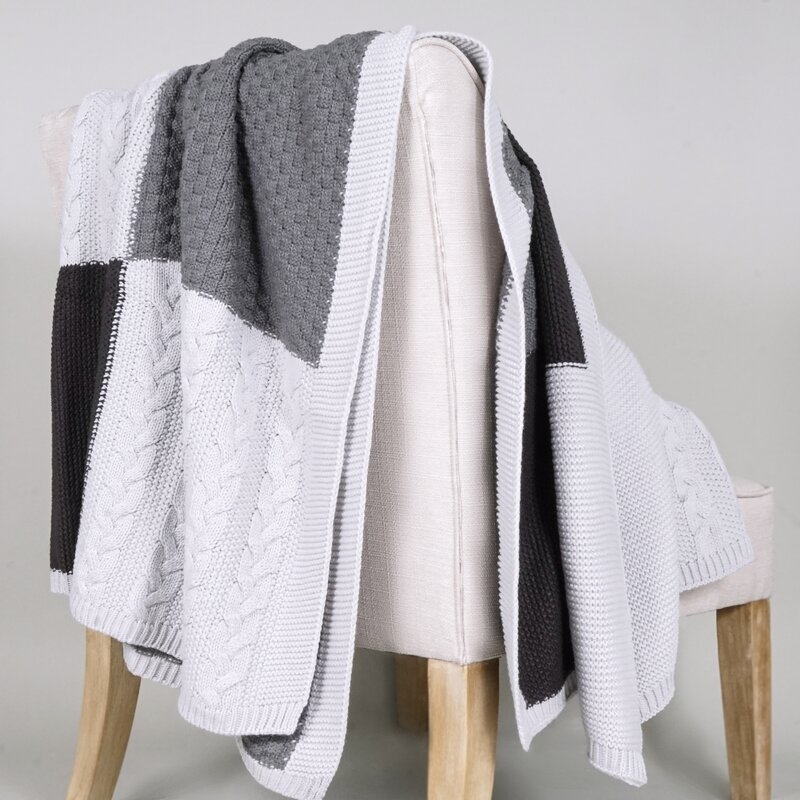 Chăn len Allied Home multi texture sweater knit throw