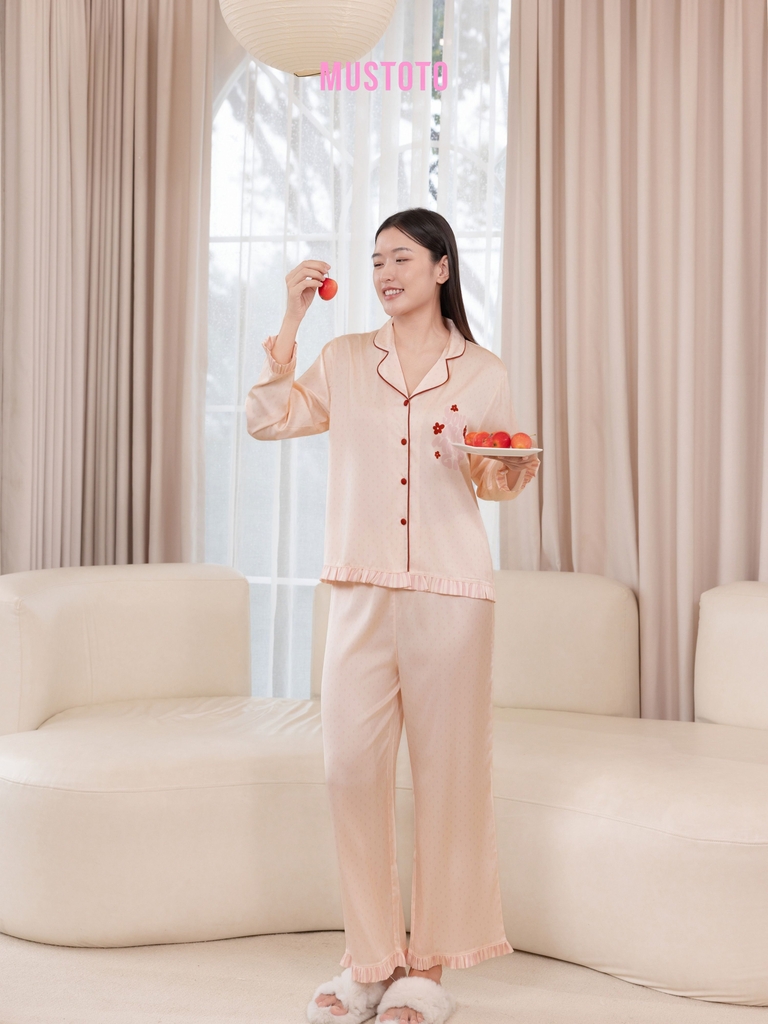 MB38 | MUSTOTO Bộ Mặc Nhà Lụa Pyjama Đồ Ngủ Tay Dài Quần Dài