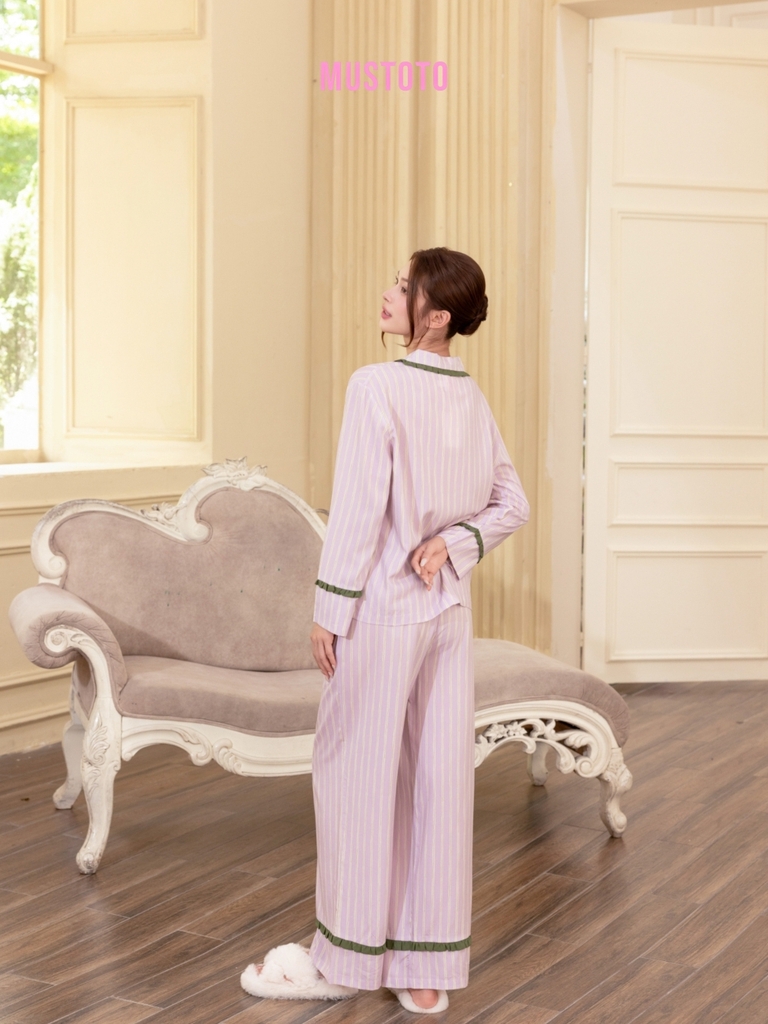 MB98 | Bộ Mặc Nhà Pijama Lyocell Thu Đông Quần Dài