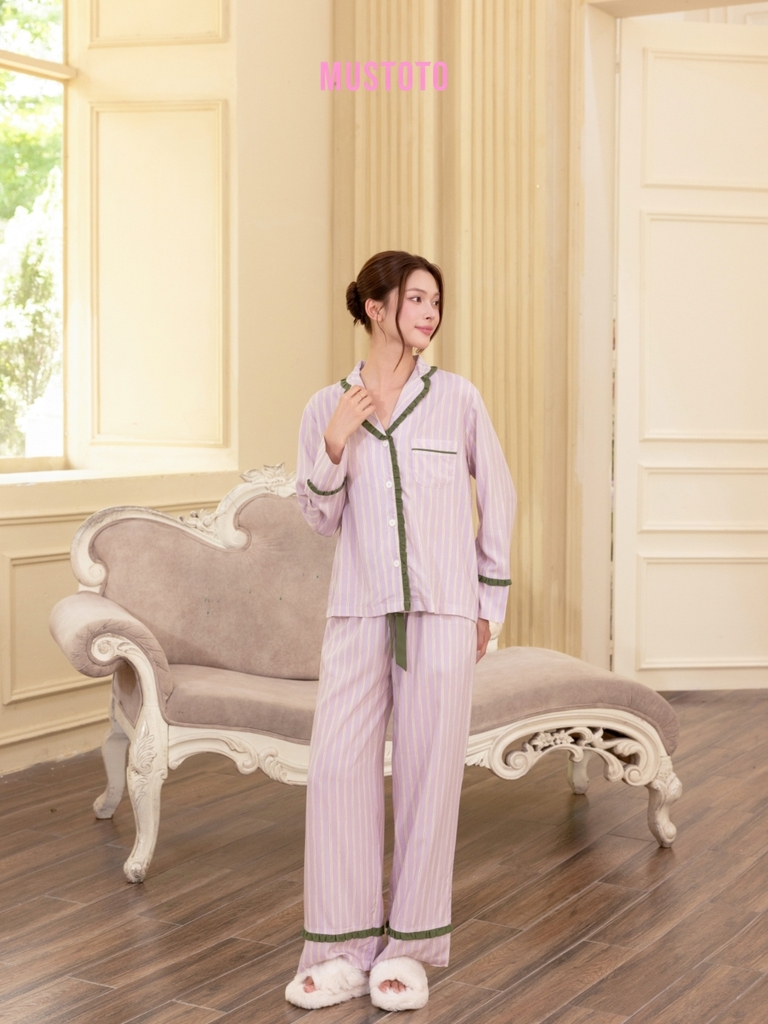 MB98 | Bộ Mặc Nhà Pijama Lyocell Thu Đông Quần Dài