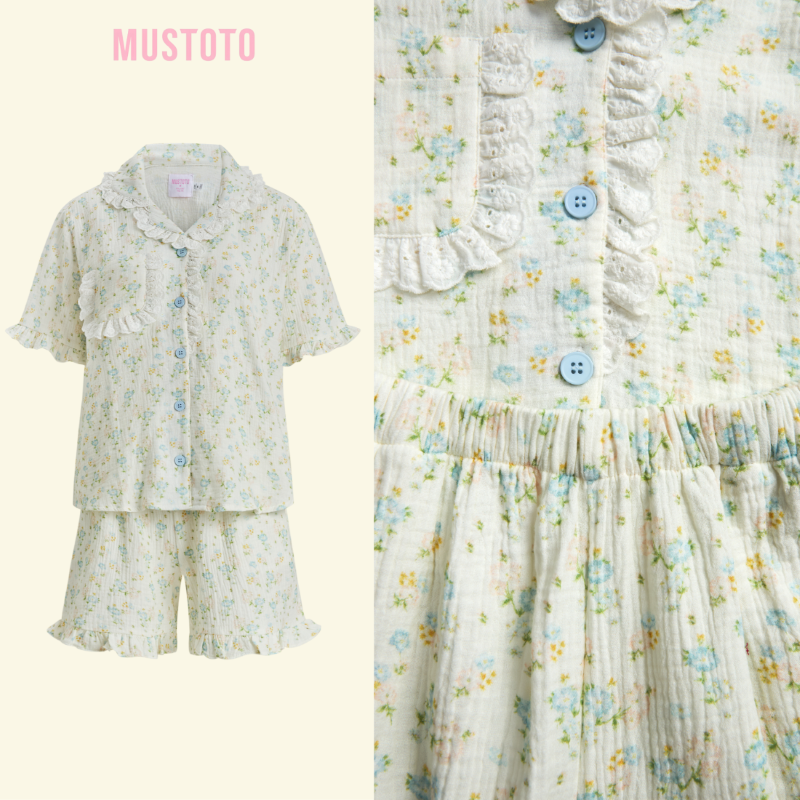 MB93 | Bộ Mặc Nhà Pijama Muslin Mềm Mát Quần Ngắn