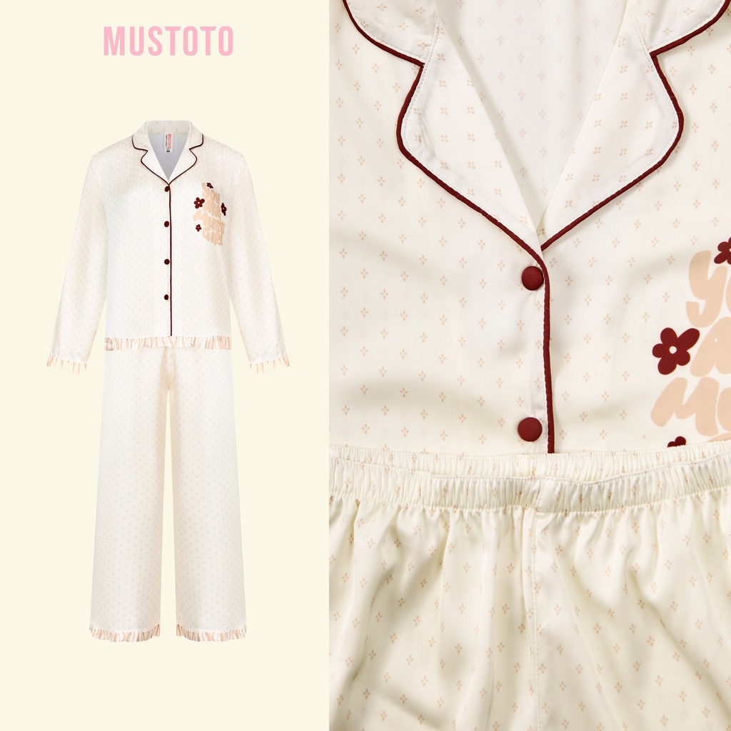 MB38 | MUSTOTO Bộ Mặc Nhà Lụa Pyjama Đồ Ngủ Tay Dài Quần Dài