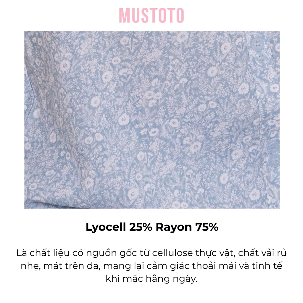 MB101 | MUSTOTO Bộ Mặc Nhà Pijama Lyocell Viền Bèo Quần Dài Thu Đông