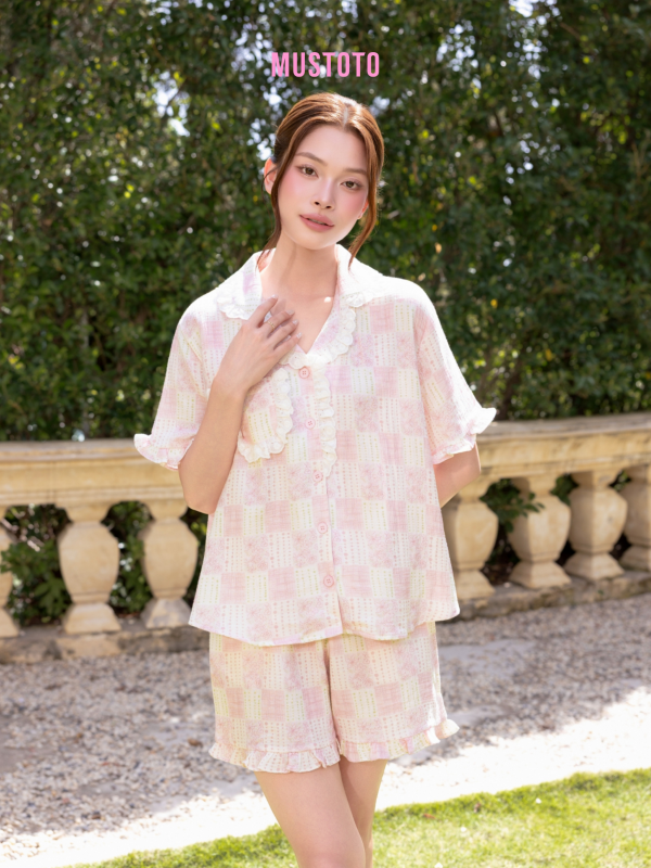 MB93 | Bộ Mặc Nhà Pijama Muslin Mềm Mát Quần Ngắn