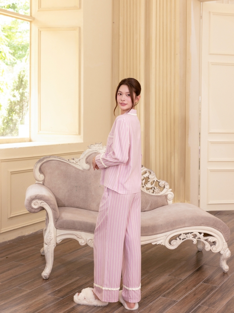 MB98 | Bộ Mặc Nhà Pijama Lyocell Thu Đông Quần Dài