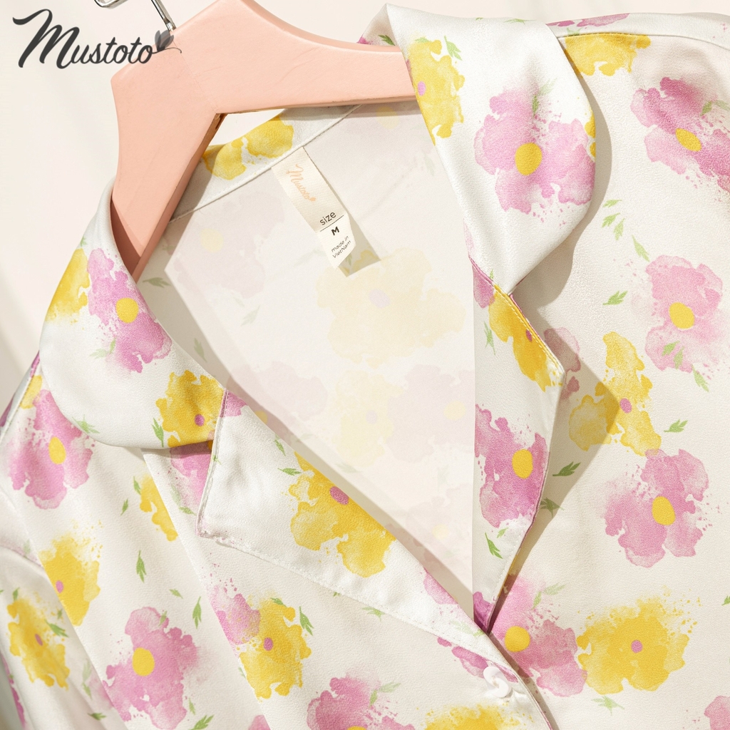 MB07 | Bộ Pijama Đùi Bông Tím Mustoto