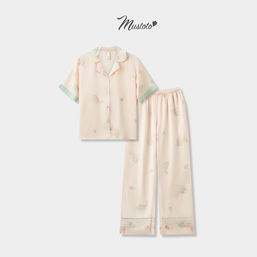 MB56 | MUSTOTO Bộ Mặc Nhà Pyjama Lụa Cao Cấp Tay Ngắn Quần Dài