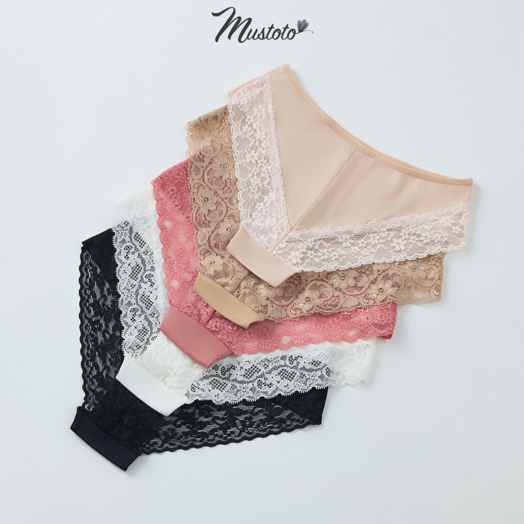 MQ06 | Quần Lót Nữ Lưng Thấp Phối Viền Ren Holly Mềm Mát