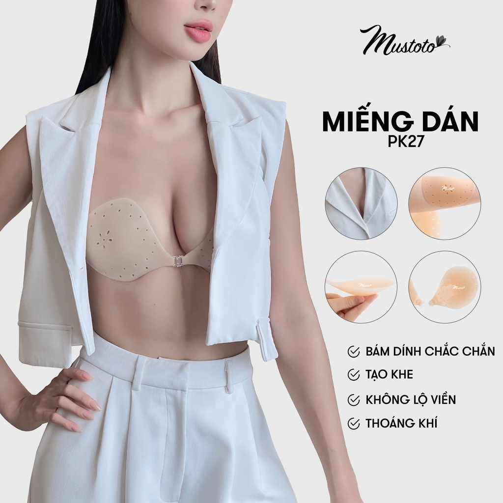 PK27 | Áo Dán Ngực Silicon Mỏng Laser Cài Trước Tạo Khe