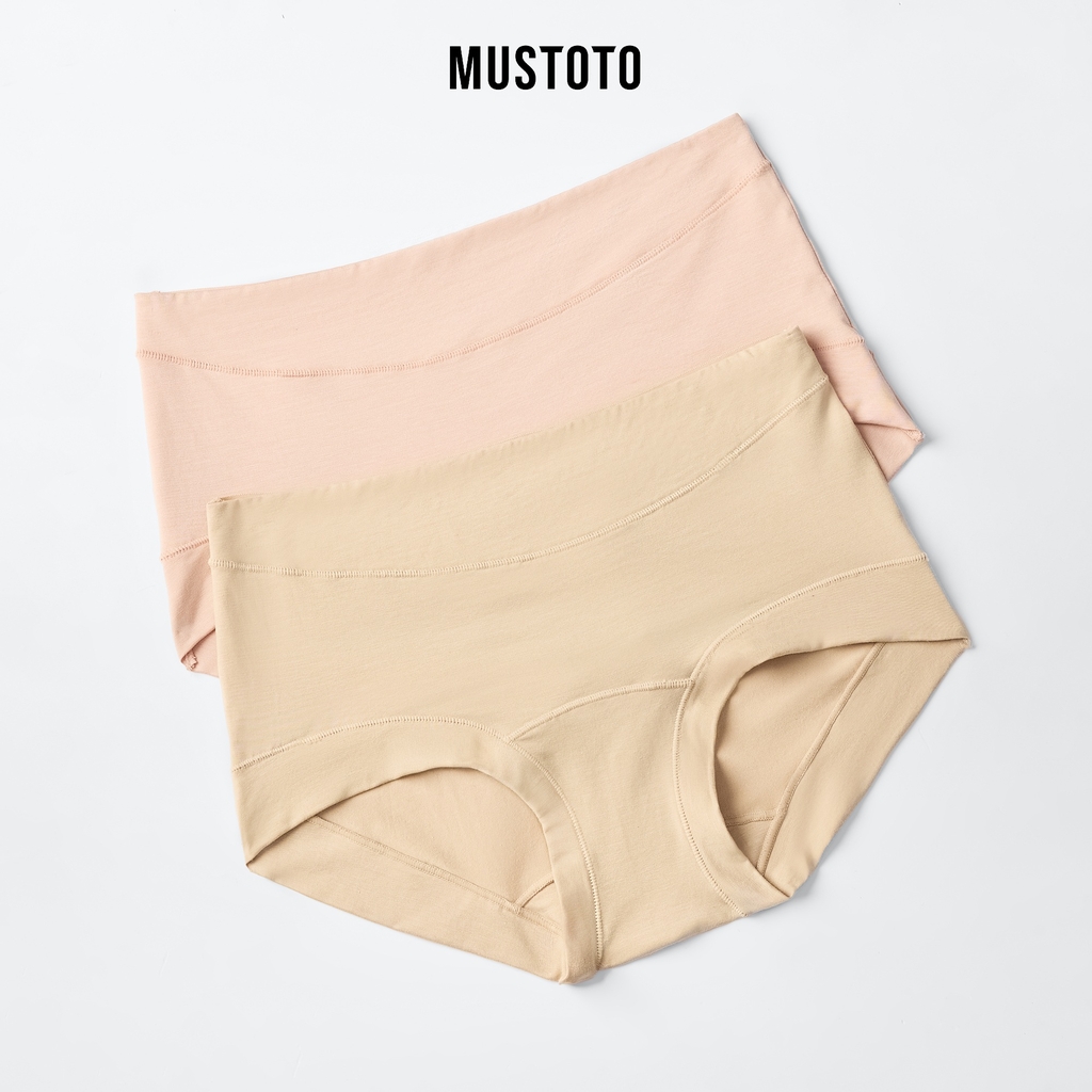 MQ2801 | MUSTOTO Quần Lót Nữ Trơn Lưng Vừa Dáng Boxer Lyocell
