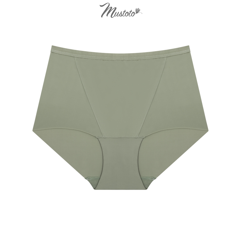 MQ09 | MUSTOTO Quần Lót Nữ Trơn Mỏng Lưng Cao Ôm Bụng