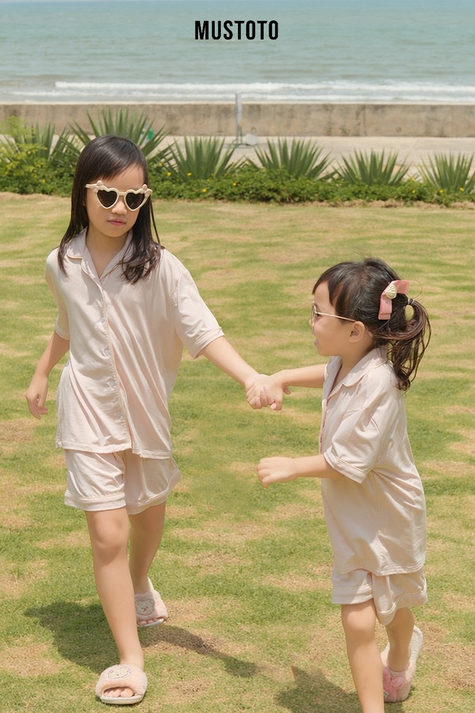 MB7101 | MUSTOTO Bộ Pyjama Thun Lyocell Mặc Nhà Cho Bé Mặc Đôi Cùng Mẹ