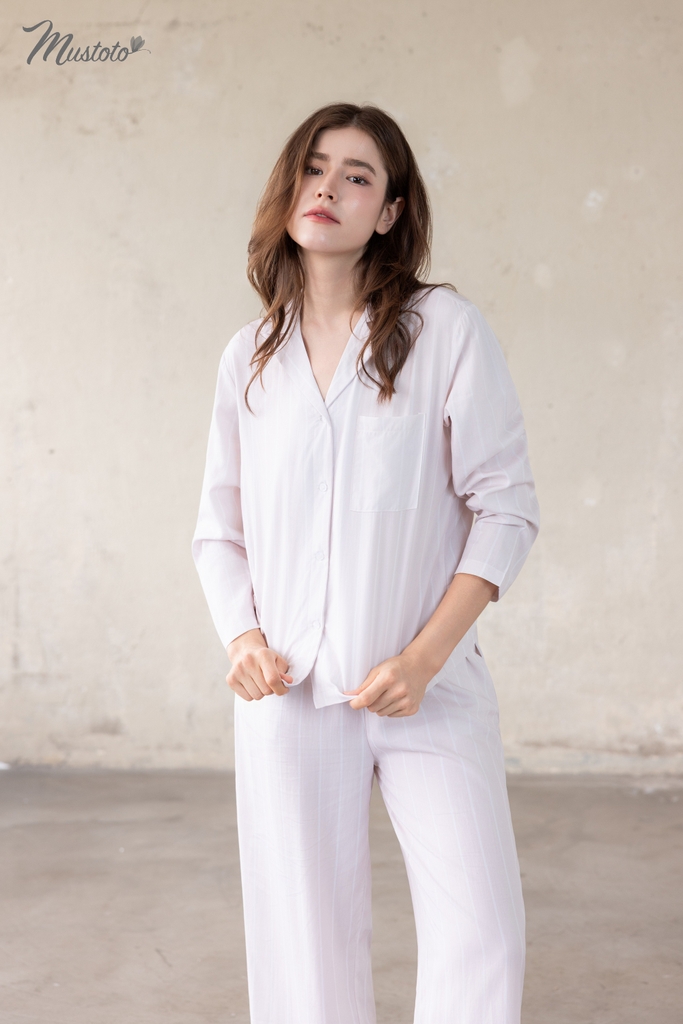 [EASY LYOCELL] Bộ Mặc Nhà Pijama Sọc Vải Lyocell Mềm Mát (MB89)