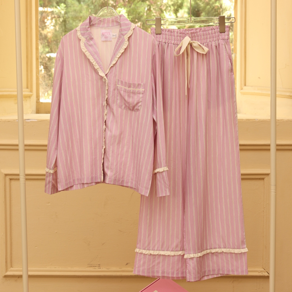 MB98 | Bộ Mặc Nhà Pijama Lyocell Thu Đông Quần Dài