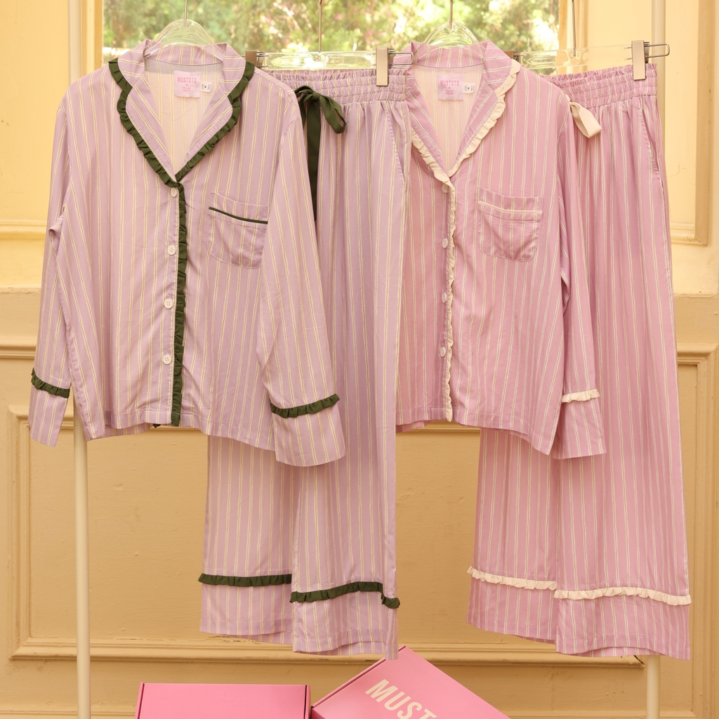MB98 | Bộ Mặc Nhà Pijama Lyocell Thu Đông Quần Dài