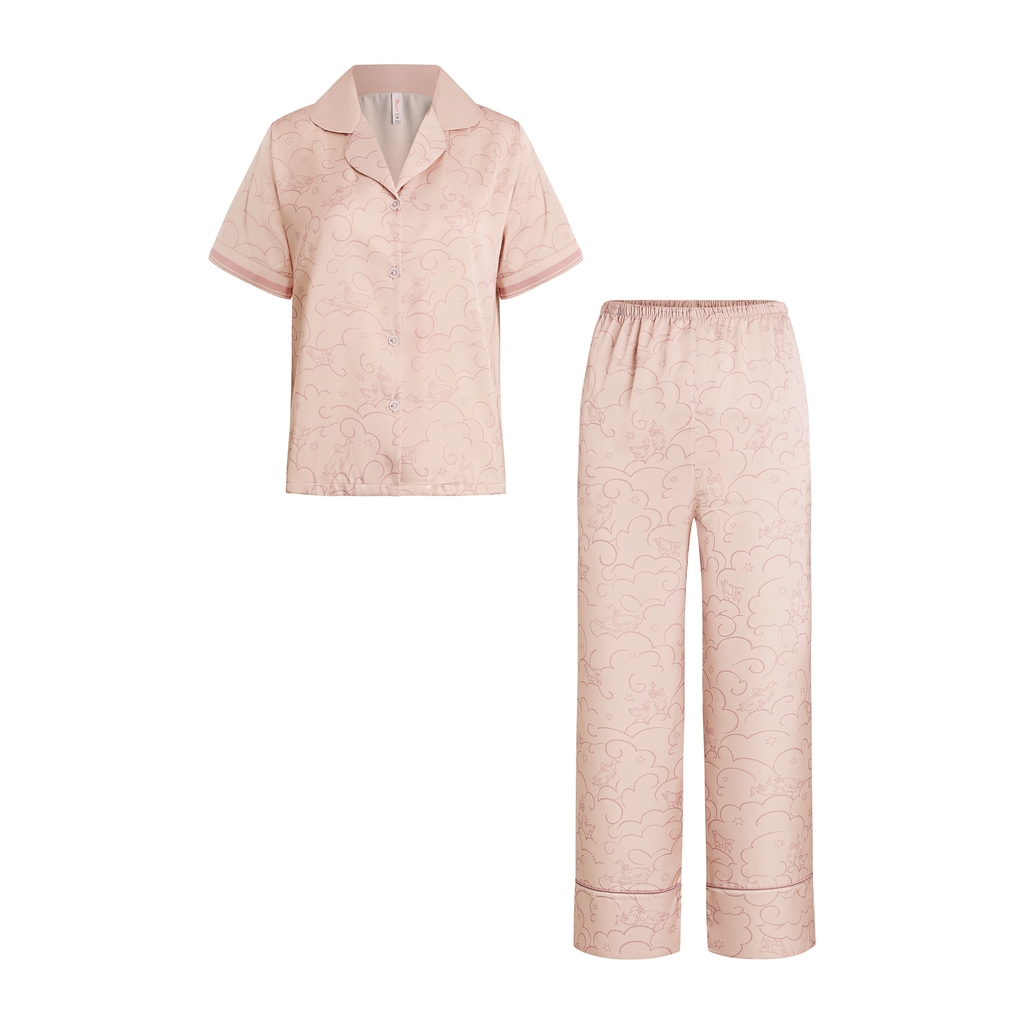 MB34 | MUSTOTO Bộ Pyjama Lụa Mặc Nhà Cao Cấp Tay Ngắn Quần Dài