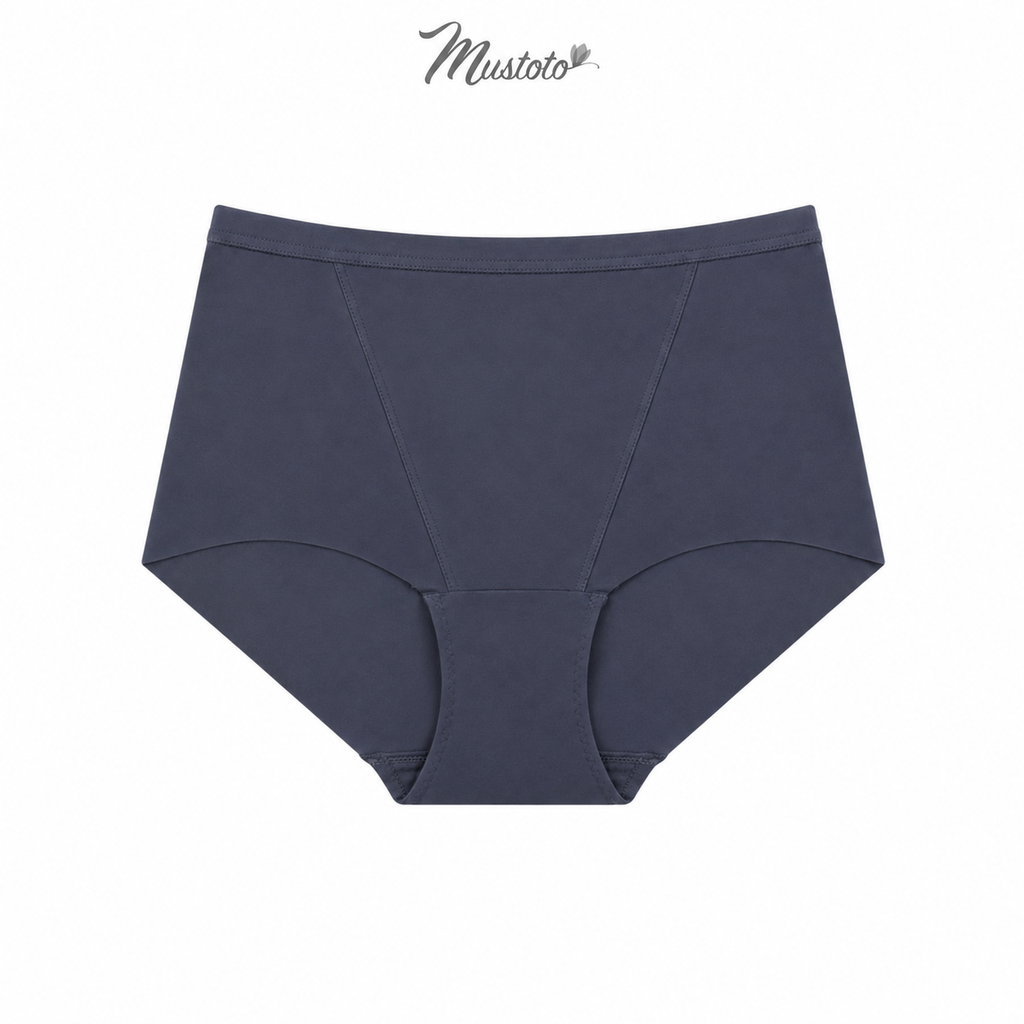 MQ09 | MUSTOTO Quần Lót Nữ Trơn Mỏng Lưng Cao Ôm Bụng