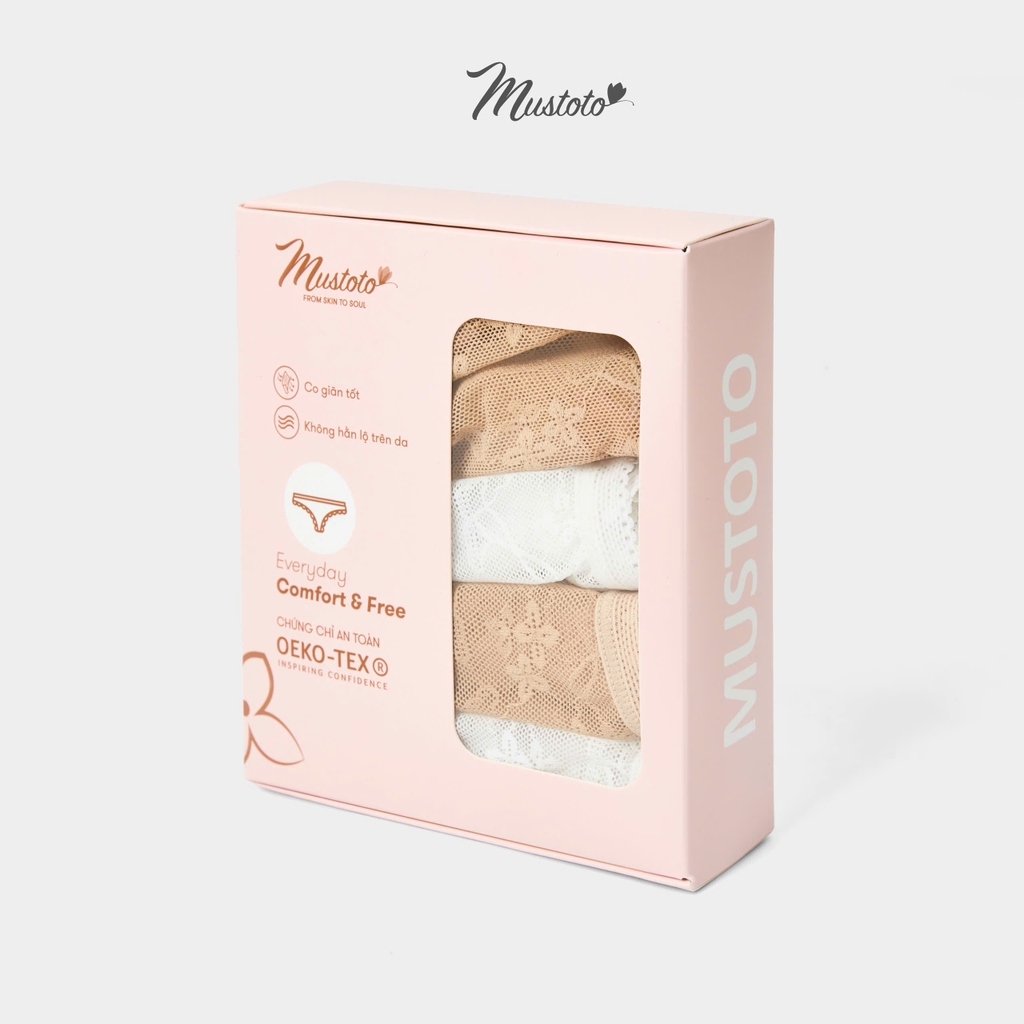 Combo Quần Lót Lưng Thấp Ren Hoa Lài (MQ82)