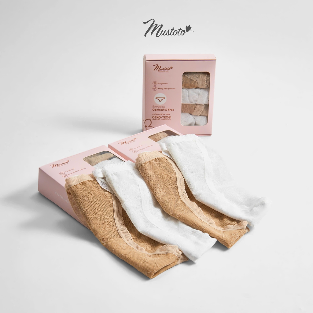 Combo Quần Lót Lưng Thấp Ren Hoa Lài (MQ82)