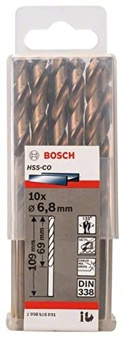 Mũi khoan INOX HSS-Co 6.8mm (hộp 10 mũi) Bosch 2608585891