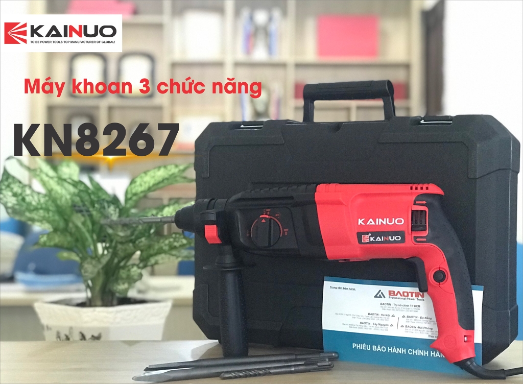 MÁY KHOAN BÚA 3 CHỨC NĂNG KAINUO 8267 800W- CHÍNH HÃNG