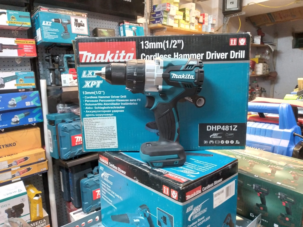 MÁY KHOAN BÚA, VẶN VÍT DÙNG PIN 18V (1.5 - 13 MM) MAKITA DHP481Z - HÀNG CHÍNH HÃNG