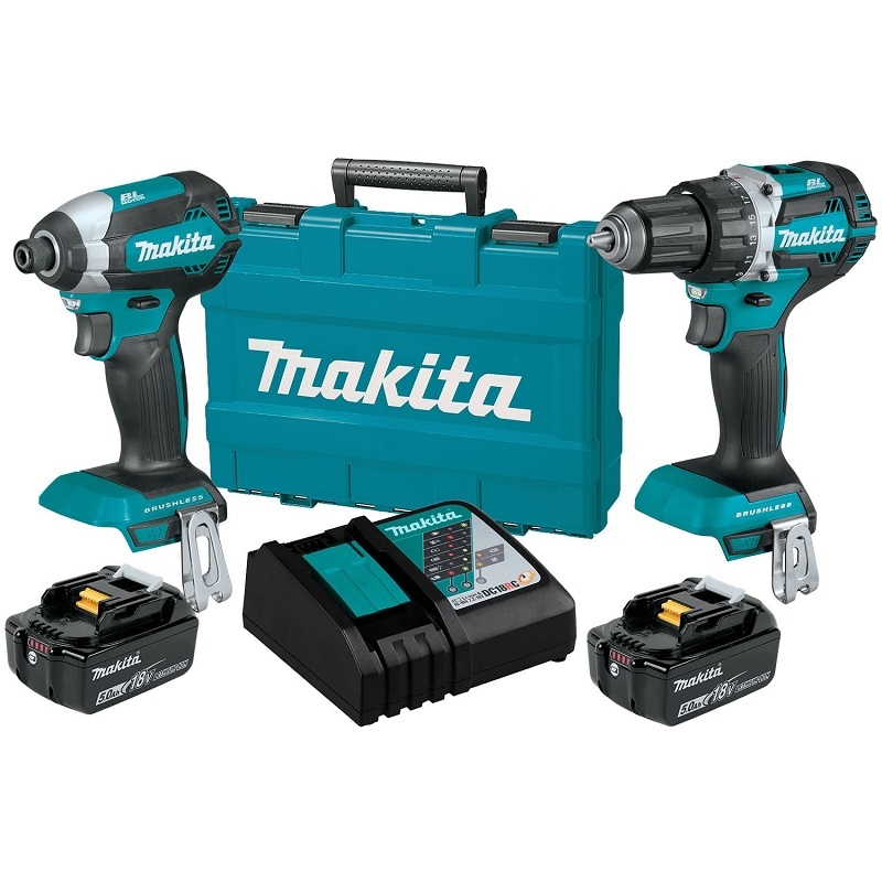 BỘ MÁY KHOAN MÁY VẶN VÍT DÙNG PIN 18V (DDF484＋DTD153) MAKITA DLX2189T- HÀNG CHÍNH HÃNG