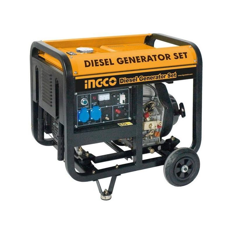 MÁY PHÁT ĐIỆN ĐỘNG CƠ DẦU (GIẬT NỔ / NÚT ĐỀ) 5.0KVA INGCO GDE50001 - HÀNG CHÍNH HÃNG