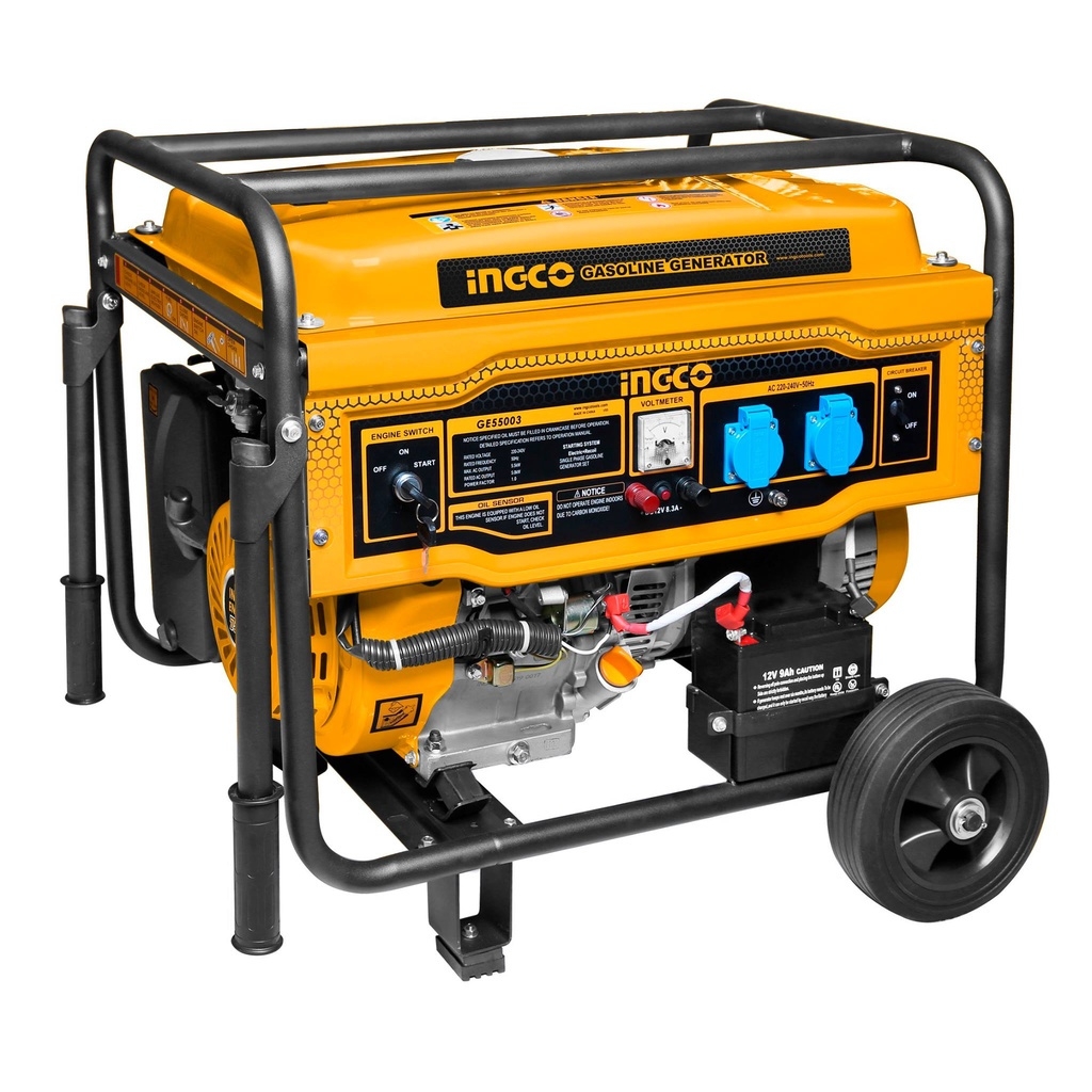 MÁY PHÁT ĐIỆN ĐỘNG CƠ XĂNG 4 THÌ, OHV, (13HP) 5.5KVA INGCO GE55003 - HÀNG CHÍNH HÃNG