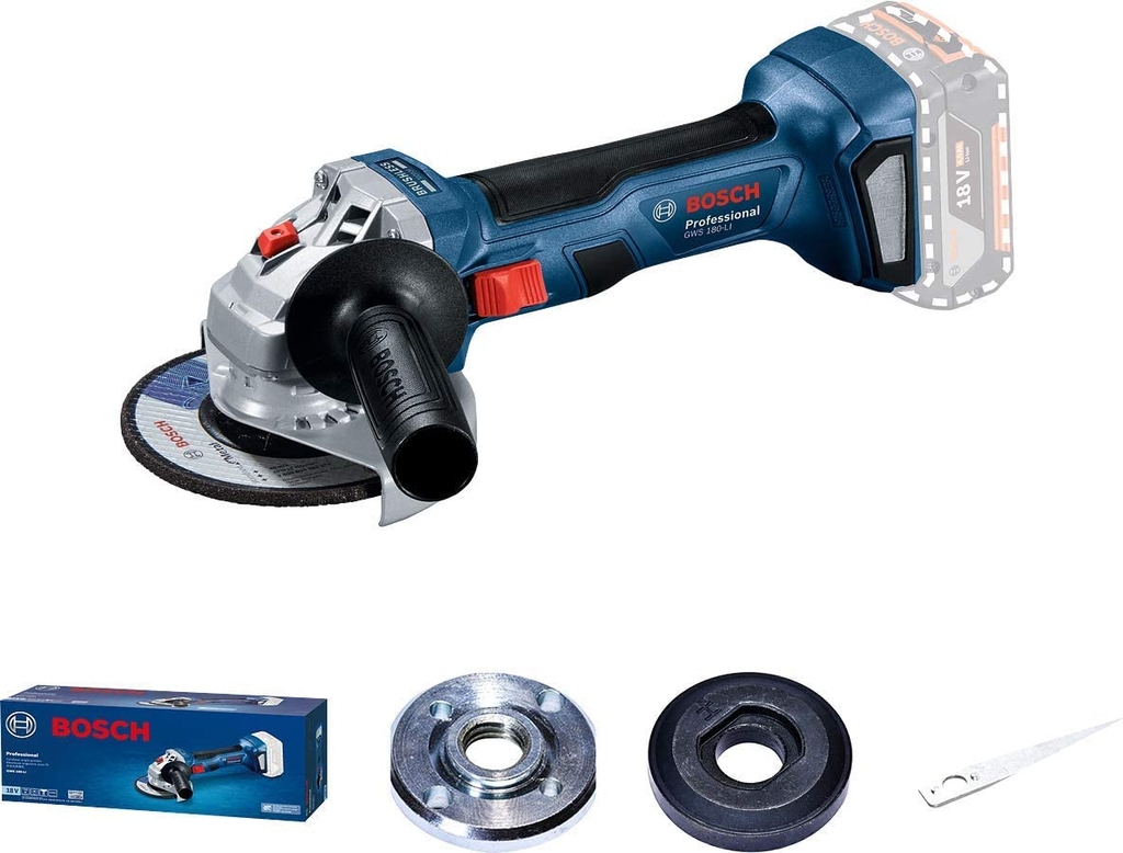 MÁY MÀI GÓC DÙNG PIN 18V 100 MM BOSCH GWS 180-LI (SOLO) - HÀNG CHÍNH HÃNG