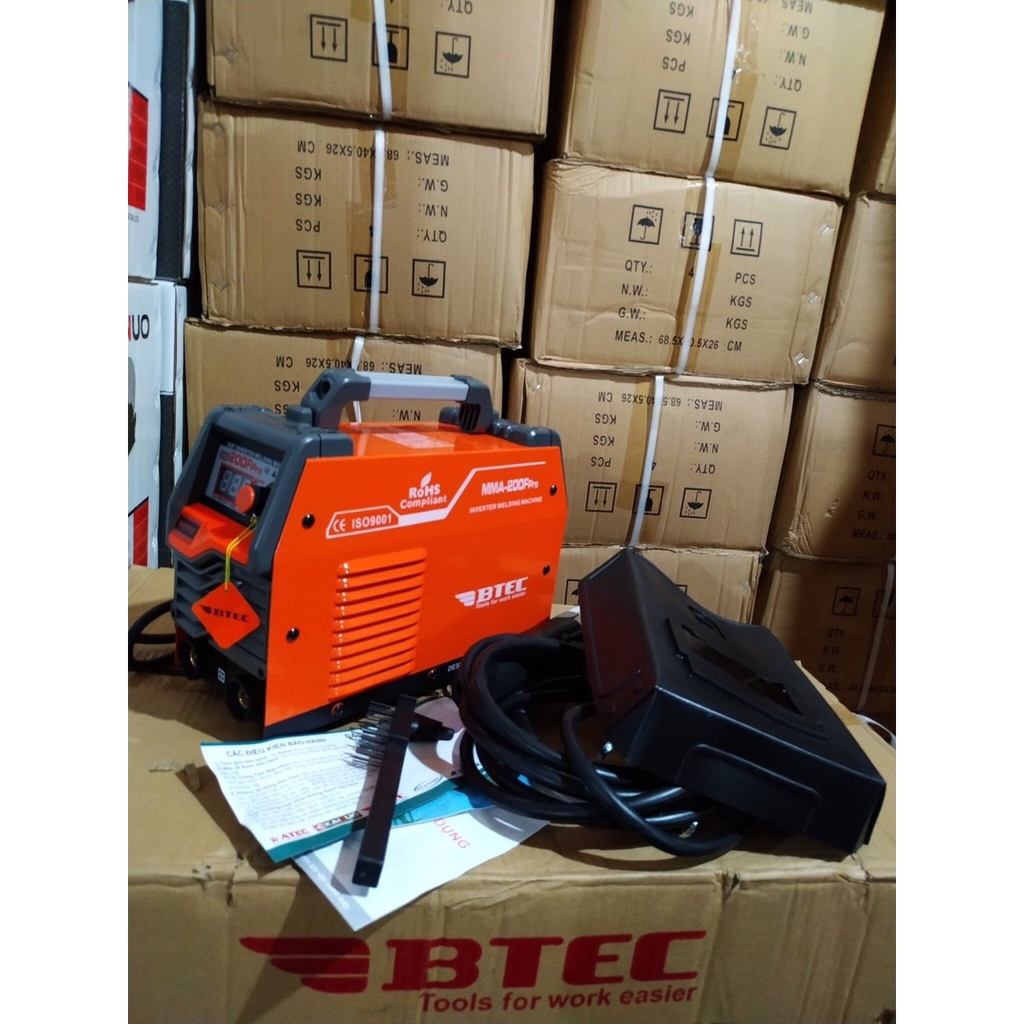 MÁY HÀN QUE BTEC MMA 200F-PRO (CHUYÊN HÀN QUE 3.2, CÓ ĐỒNG HỒ)