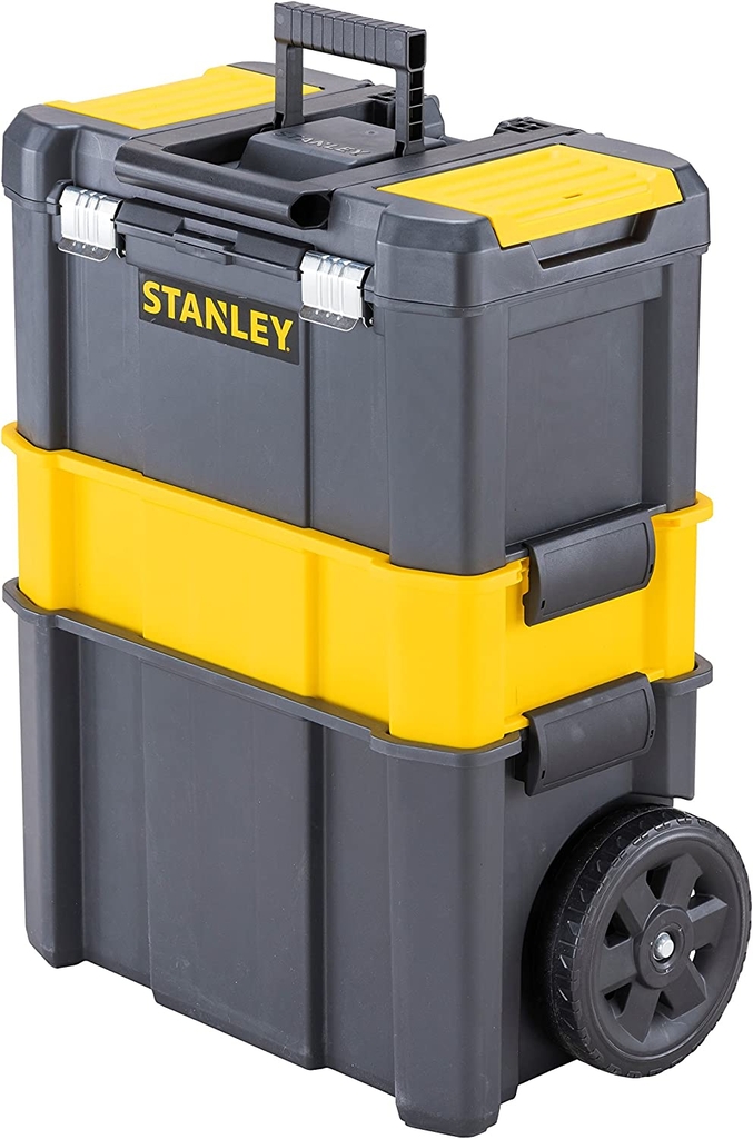 THÙNG ĐỰNG ĐỒ NGHỀ (62.3X47.5X28.5)CM CÓ BÁNH XE 3 NGĂN THÁO LẮP DỄ DÀNG STANLEY STST1-80151 - HÀNG CHÍNH HÃNG