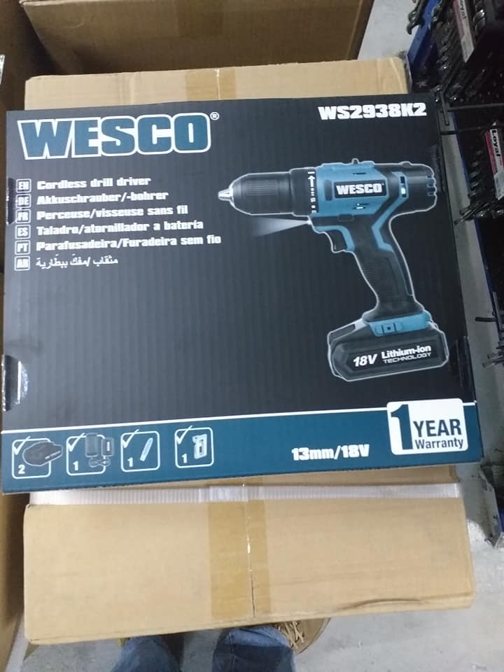 MÁY KHOAN PIN 18V 2 TỐC ( 2 PIN THÙNG NHỰA ) WESCO WS2938K2