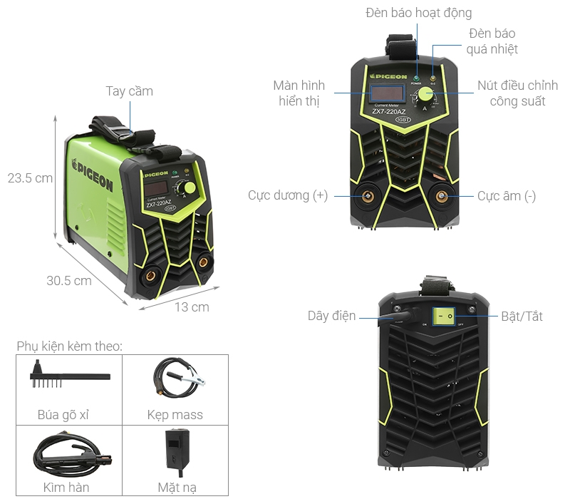 Máy hàn điện tử que 5500W Pigeon ZX7-220AZ